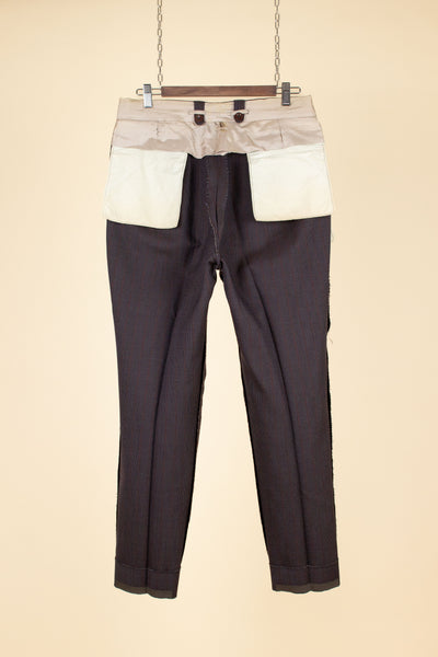 SWEDISH 1955 BROWN STRIPED TWO PIECE BESPOKE SUIT BY M. OLSSON. SIZE CA EU 46-48