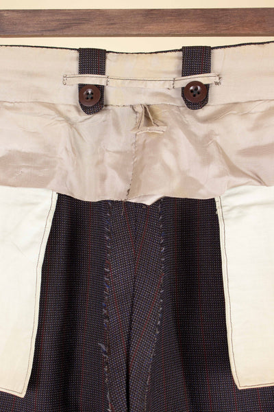 SWEDISH 1955 BROWN STRIPED TWO PIECE BESPOKE SUIT BY M. OLSSON. SIZE CA EU 46-48