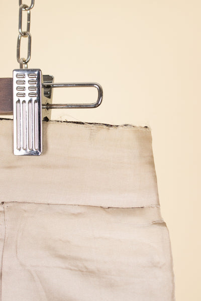 SWEDISH 1955 BROWN STRIPED TWO PIECE BESPOKE SUIT BY M. OLSSON. SIZE CA EU 46-48