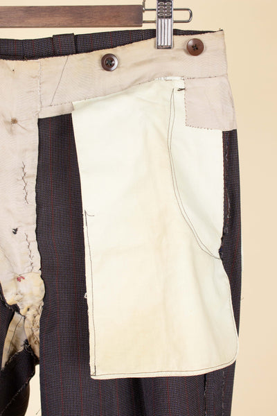 SWEDISH 1955 BROWN STRIPED TWO PIECE BESPOKE SUIT BY M. OLSSON. SIZE CA EU 46-48