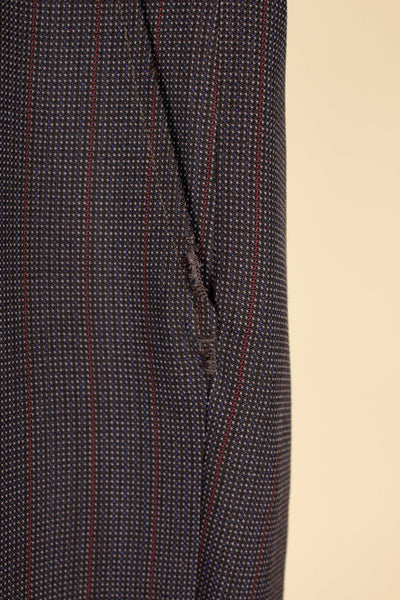 SWEDISH 1955 BROWN STRIPED TWO PIECE BESPOKE SUIT BY M. OLSSON. SIZE CA EU 46-48