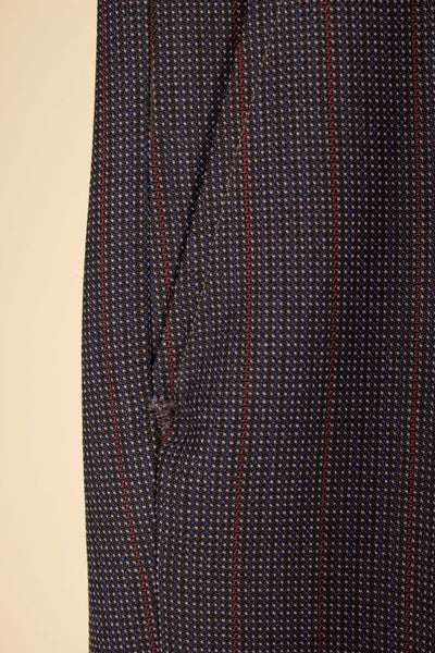 SWEDISH 1955 BROWN STRIPED TWO PIECE BESPOKE SUIT BY M. OLSSON. SIZE CA EU 46-48