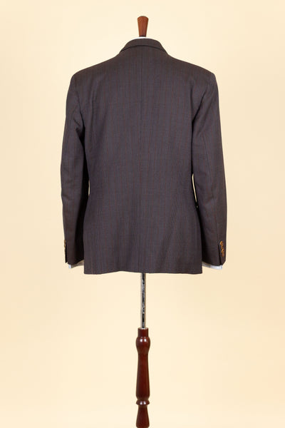 SWEDISH 1955 BROWN STRIPED TWO PIECE BESPOKE SUIT BY M. OLSSON. SIZE CA EU 46-48