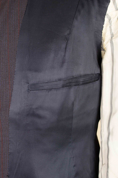 SWEDISH 1955 BROWN STRIPED TWO PIECE BESPOKE SUIT BY M. OLSSON. SIZE CA EU 46-48