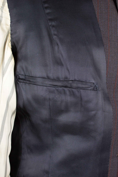 SWEDISH 1955 BROWN STRIPED TWO PIECE BESPOKE SUIT BY M. OLSSON. SIZE CA EU 46-48