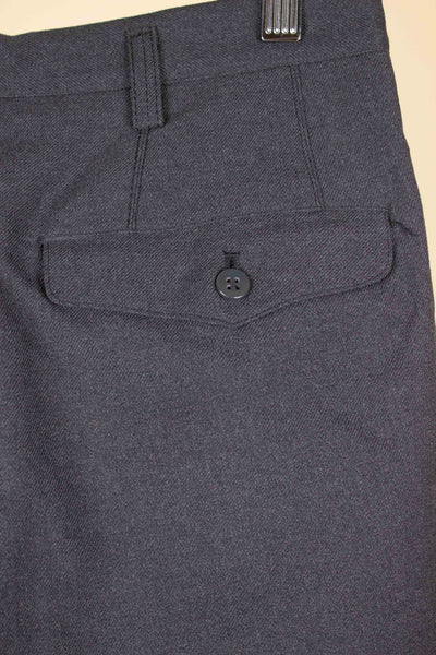 SWEDISH GREY 1950S SINGLE PLEATED TROUSERS WITH BUTTONS FOR BRACES. SIZE CA EU 44