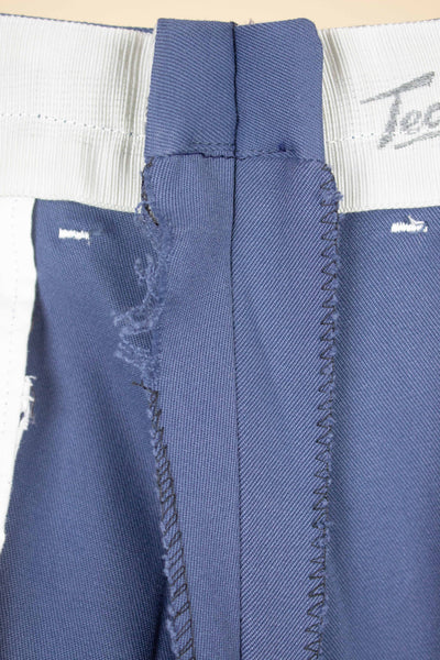 SWEDISH 1950S BLUE SINGLE PLEATED DEADSTOCK TROUSERS BY TEDDER. SIZE CA EU 40