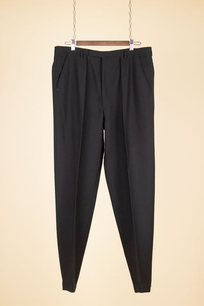 SWEDISH 1950S/1960S BLACK TROUSERS. SIZE CA EU 50-52