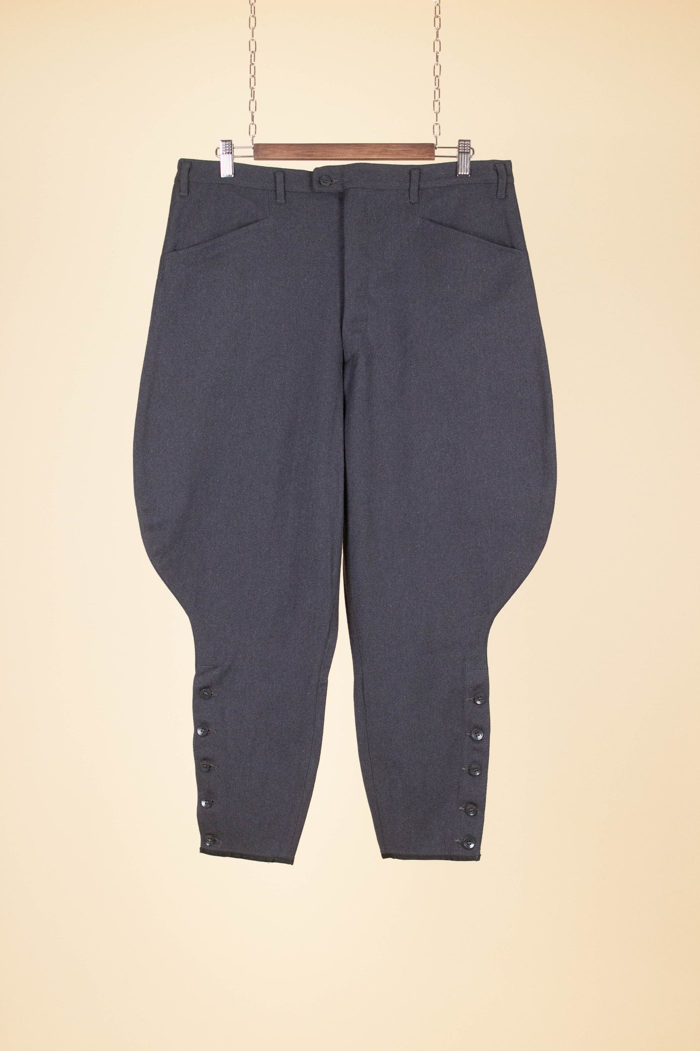 SWEDISH 1950S/1960S DEADSTOCK BLUE-GREY HEAVY TWILL BREECHES. SIZE CA EU 50-52