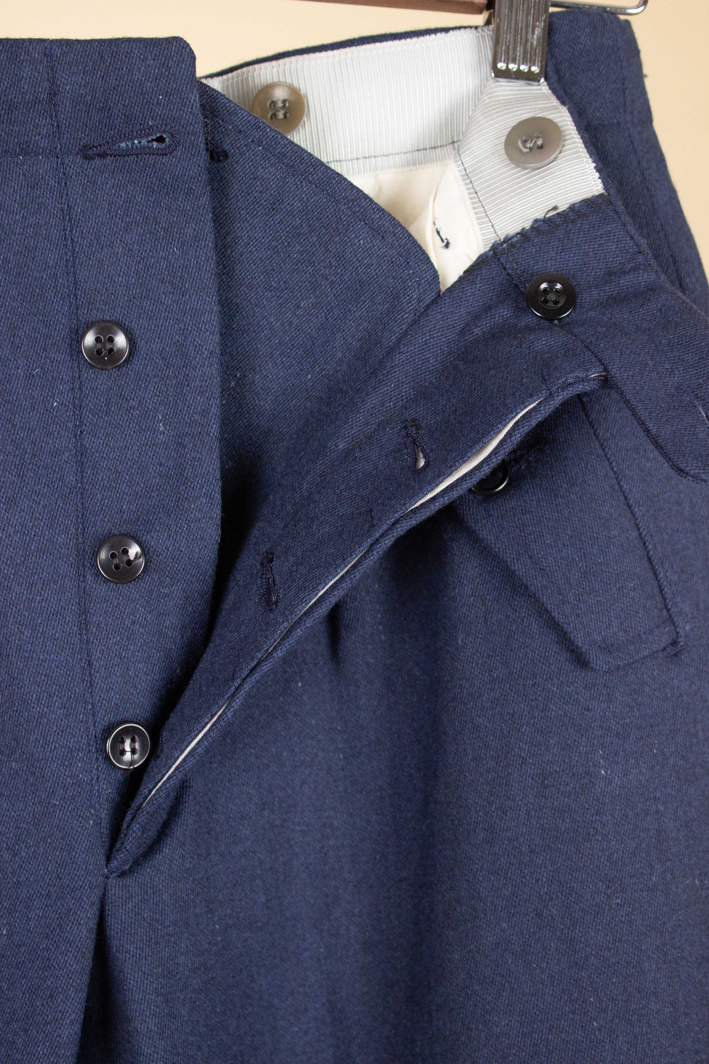 SWEDISH 1940S DEADSTOCK BLUE SKIING TROUSERS BY ALGOTS. SIZE CA EU 40