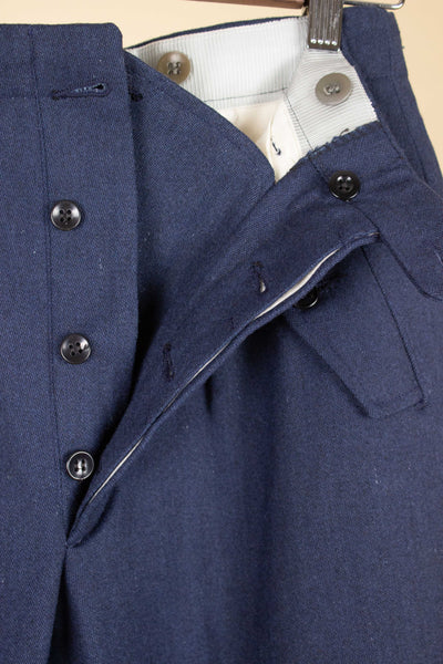 SWEDISH 1940S DEADSTOCK BLUE SKIING TROUSERS BY ALGOTS. SIZE CA EU 40