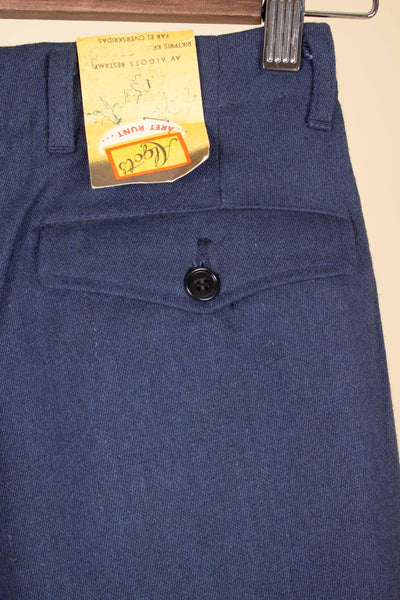 SWEDISH 1940S DEADSTOCK BLUE SKIING TROUSERS BY ALGOTS. SIZE CA EU 40