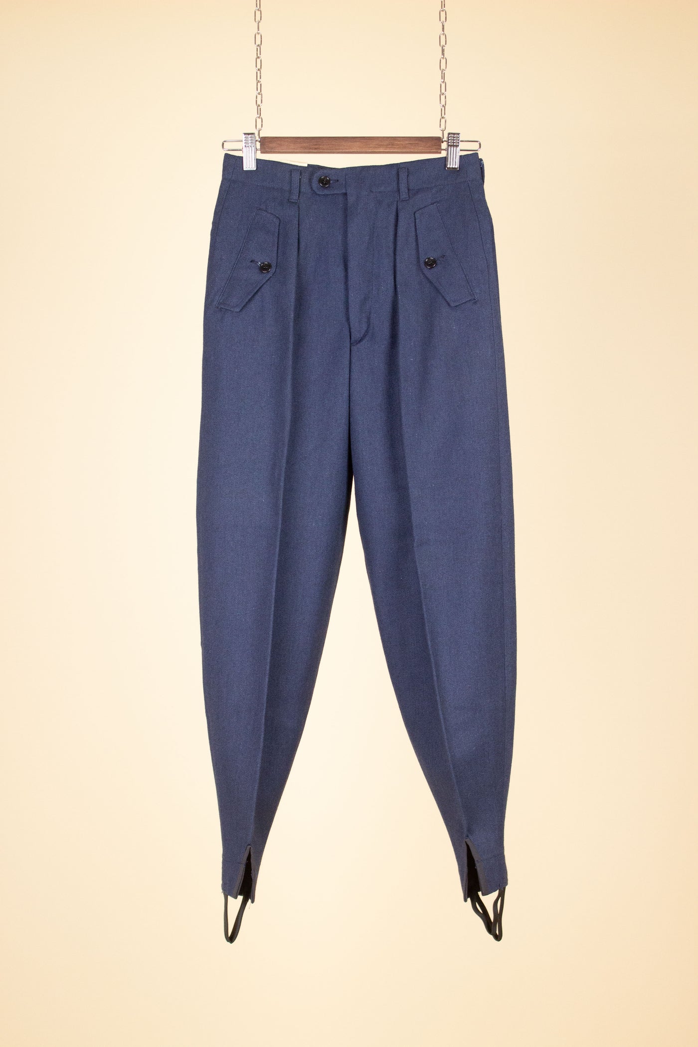 SWEDISH 1940S DEADSTOCK BLUE SKIING TROUSERS BY ALGOTS. SIZE CA EU 40