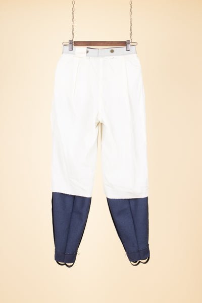 SWEDISH 1940S DEADSTOCK BLUE SKIING TROUSERS BY ALGOTS. SIZE CA EU 40