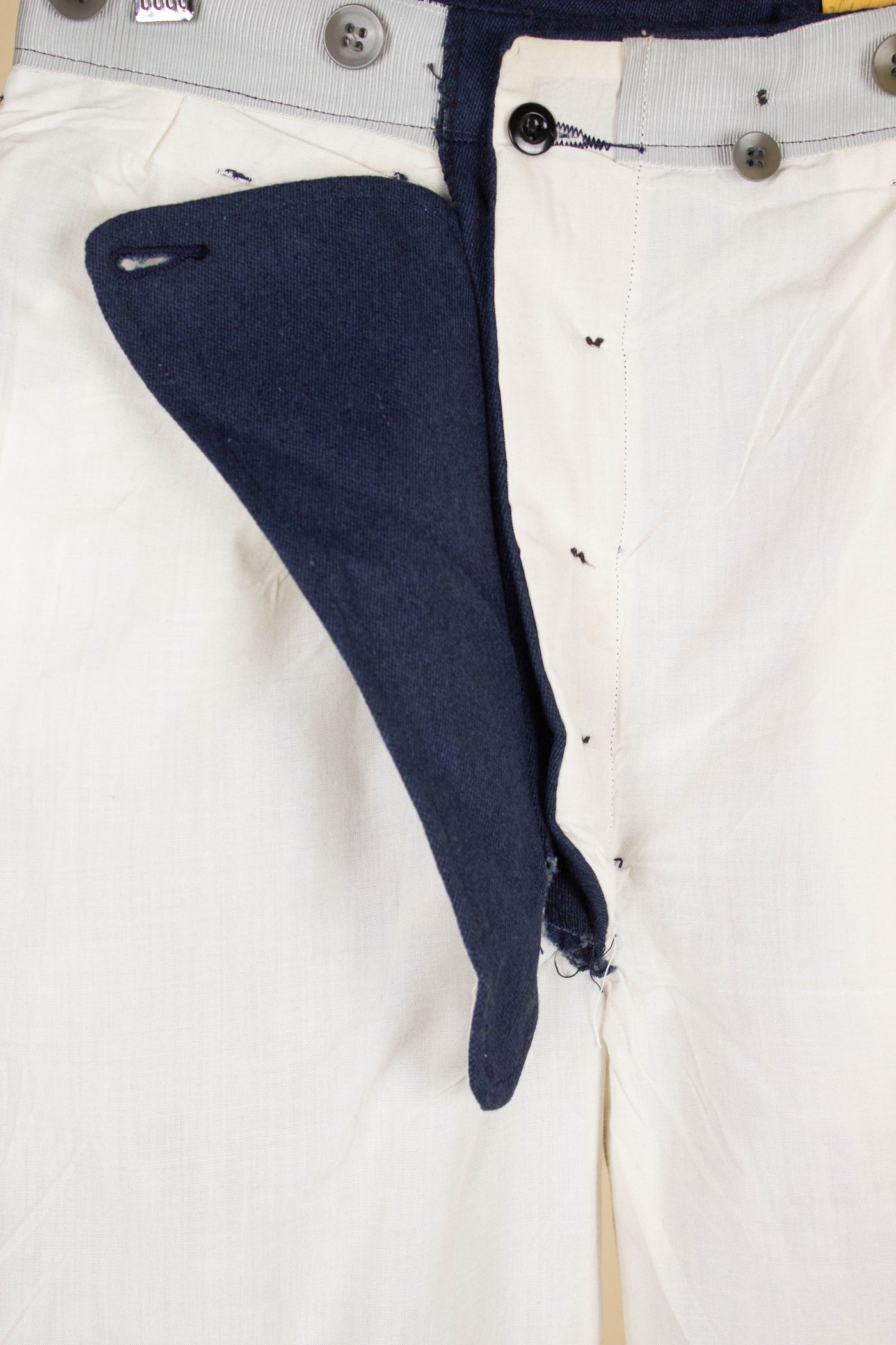 SWEDISH 1940S DEADSTOCK BLUE SKIING TROUSERS BY ALGOTS. SIZE CA EU 40