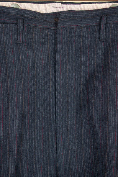 AMERICAN 1940S/1950S BLUE-GREY DOUBLE PLEATED TROUSERS. SIZE CA EU 46