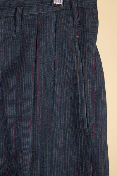 AMERICAN 1940S/1950S BLUE-GREY DOUBLE PLEATED TROUSERS. SIZE CA EU 46