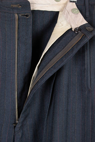 AMERICAN 1940S/1950S BLUE-GREY DOUBLE PLEATED TROUSERS. SIZE CA EU 46
