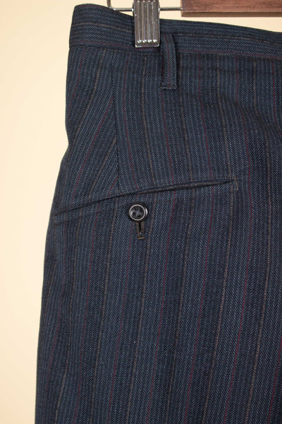 AMERICAN 1940S/1950S BLUE-GREY DOUBLE PLEATED TROUSERS. SIZE CA EU 46