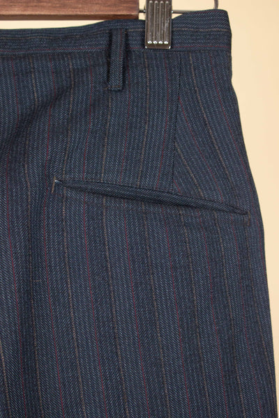AMERICAN 1940S/1950S BLUE-GREY DOUBLE PLEATED TROUSERS. SIZE CA EU 46