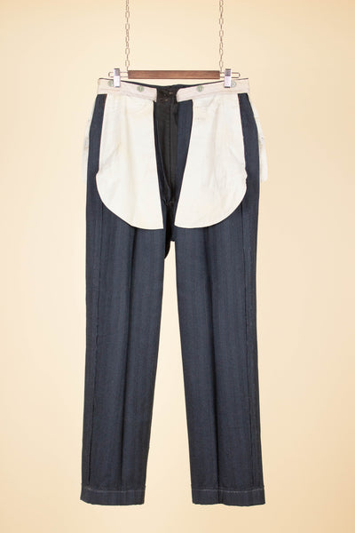 AMERICAN 1940S/1950S BLUE-GREY DOUBLE PLEATED TROUSERS. SIZE CA EU 46