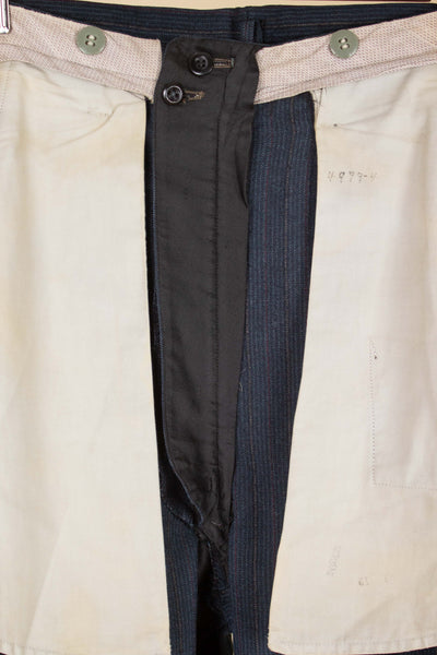 AMERICAN 1940S/1950S BLUE-GREY DOUBLE PLEATED TROUSERS. SIZE CA EU 46