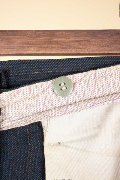 AMERICAN 1940S/1950S BLUE-GREY DOUBLE PLEATED TROUSERS. SIZE CA EU 46