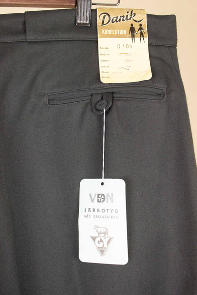 SWEDISH 1950S/1960S DEADSTOCK GREY HEAVY TWILL BREECHES BY DANIK. SIZE CA EU 50-52