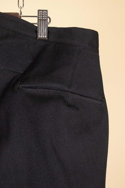 SWEDISH EARLY 1900S BLACK TROUSERS. SIZE CA EU 56 SHORT