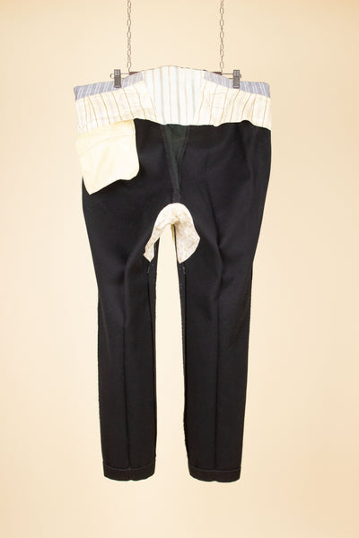 SWEDISH EARLY 1900S BLACK TROUSERS. SIZE CA EU 56 SHORT