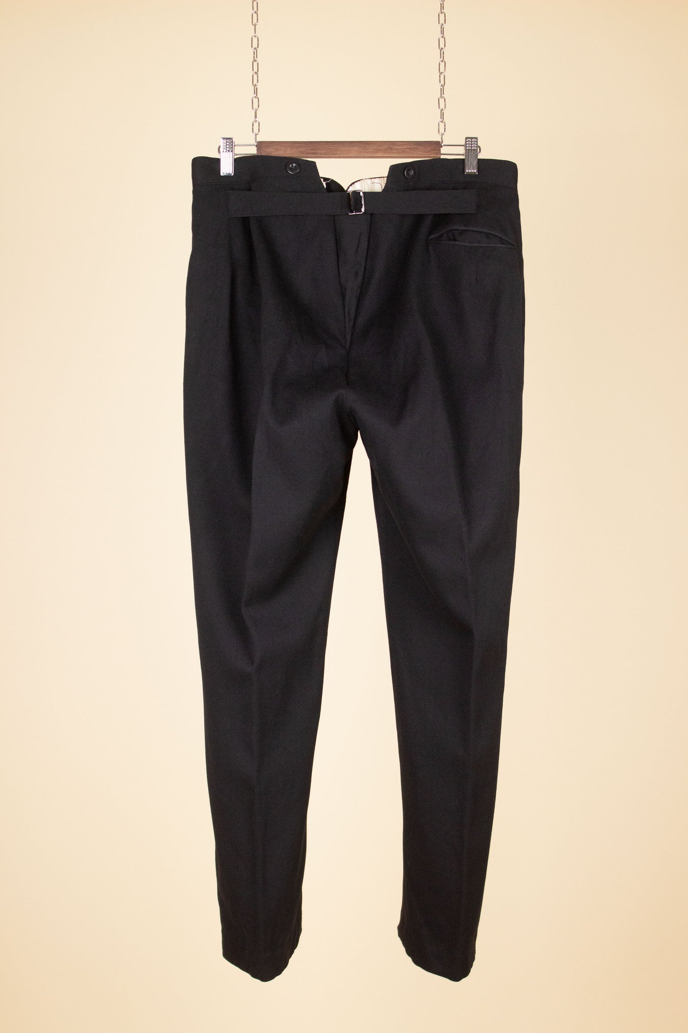 SWEDISH EARLY 1900S BLACK TROUSERS BY LINDELÖFS. SIZE CA EU 50-52