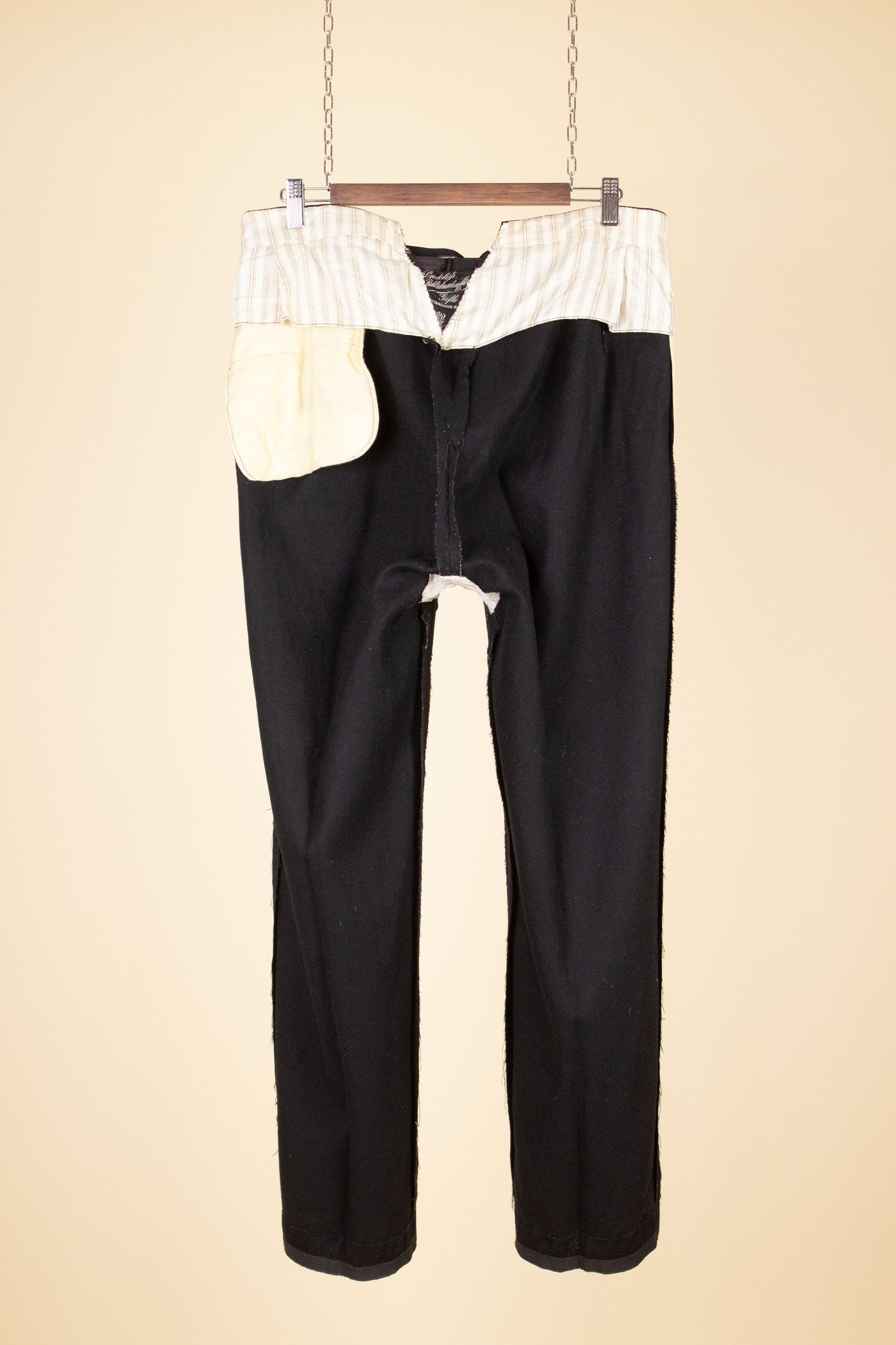 SWEDISH EARLY 1900S BLACK TROUSERS BY LINDELÖFS. SIZE CA EU 50-52