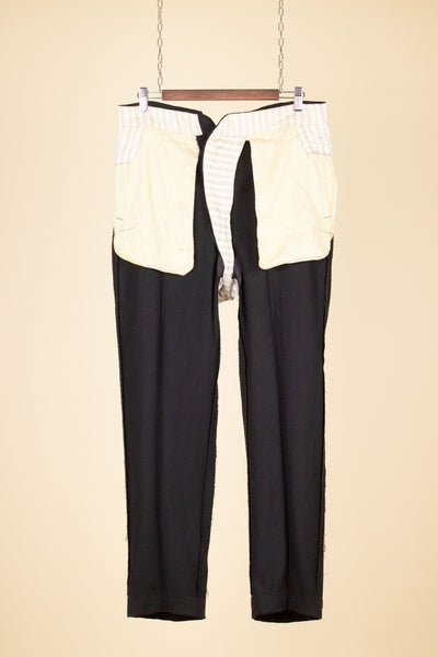 SWEDISH EARLY 1900S BLACK TROUSERS BY LINDELÖFS. SIZE CA EU 50-52