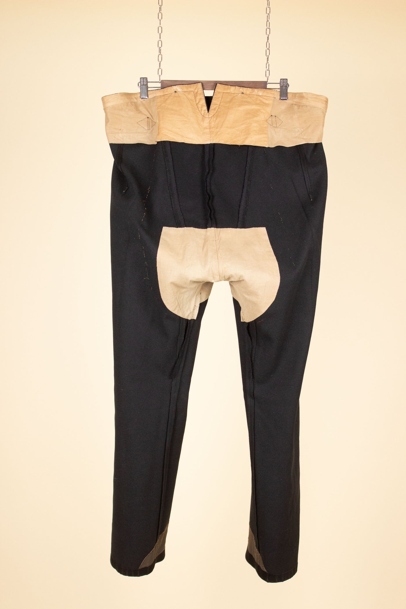 SWEDISH EARLY 1900S BLACK TROUSERS. SIZE CA EU 58 SHORT