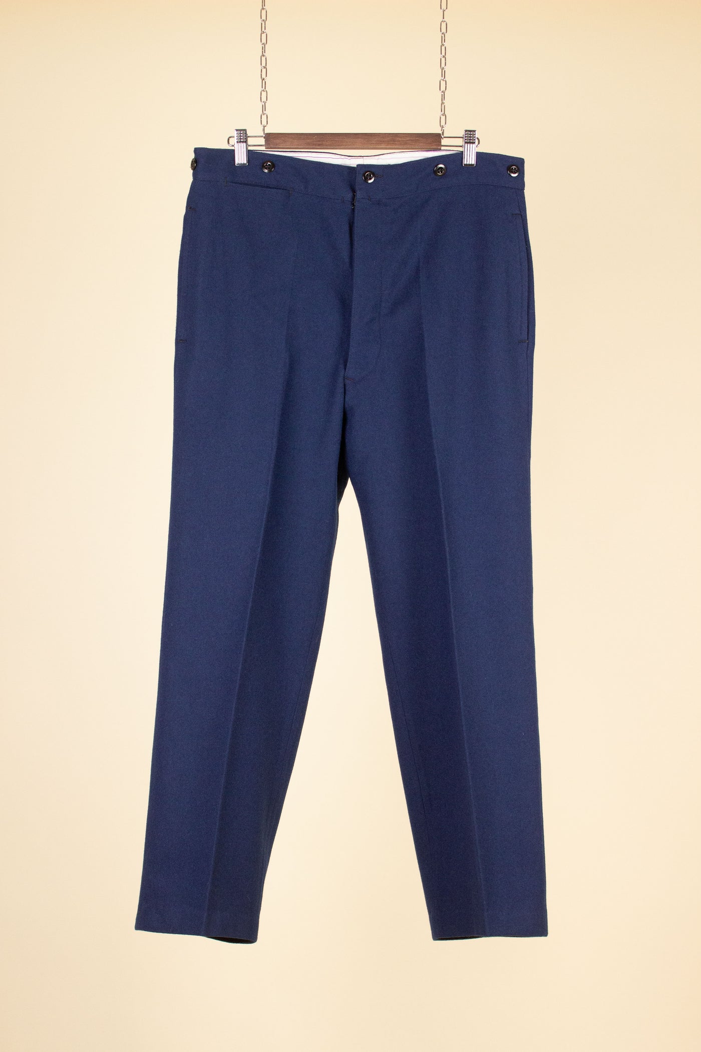 EARLY 1900S BLUE SINGLE TROUSERS. SIZE CA EU 52 SHORT