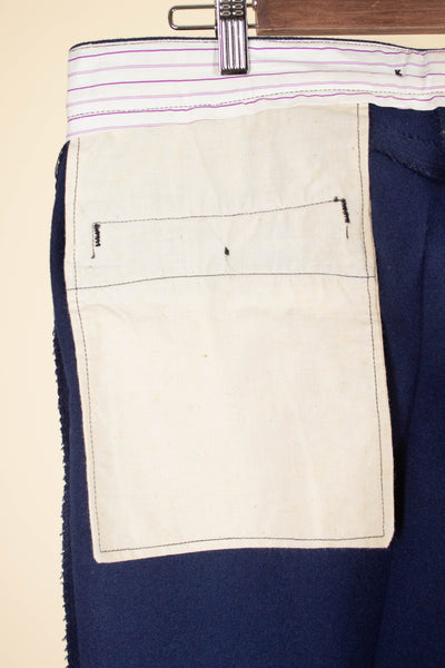 EARLY 1900S BLUE SINGLE TROUSERS. SIZE CA EU 52 SHORT