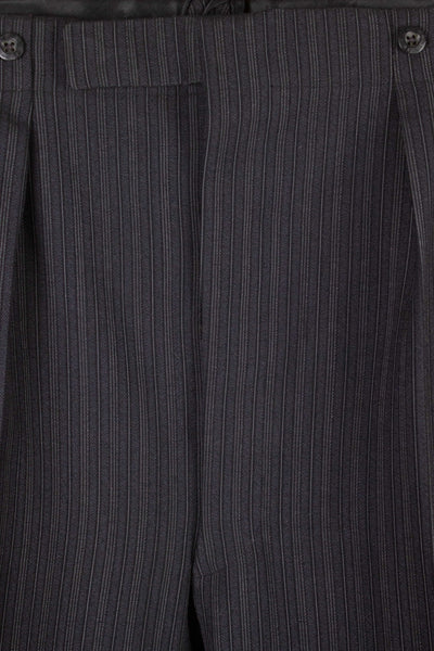 SWEDISH 1940S/1950S GREY STRIPED MORNING TROUSERS. SIZE CA EU 64 SHORT
