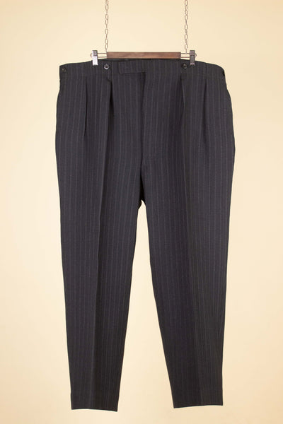 SWEDISH 1940S/1950S GREY STRIPED MORNING TROUSERS. SIZE CA EU 64 SHORT