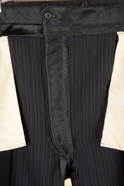 SWEDISH 1940S/1950S GREY STRIPED MORNING TROUSERS. SIZE CA EU 64 SHORT