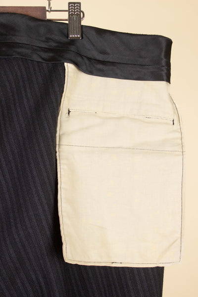 SWEDISH 1940S/1950S GREY STRIPED MORNING TROUSERS. SIZE CA EU 64 SHORT