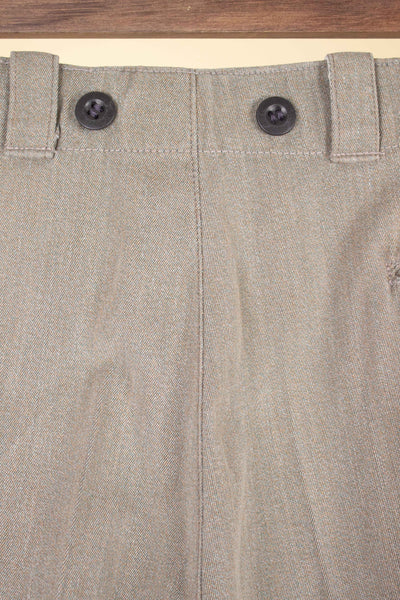 SWEDISH 1940S BEIGE HEAVY WEIGHT WORK TROUSERS BY VARGEN. SIZE CA EU 46-48