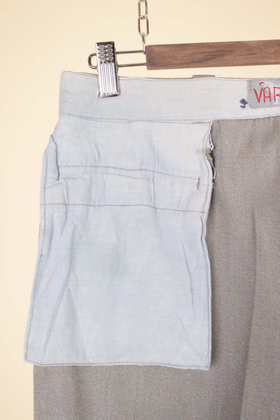 SWEDISH 1940S BEIGE HEAVY WEIGHT WORK TROUSERS BY VARGEN. SIZE CA EU 46-48