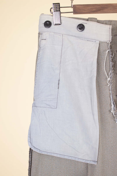SWEDISH 1940S BEIGE HEAVY WEIGHT WORK TROUSERS BY VARGEN. SIZE CA EU 46-48