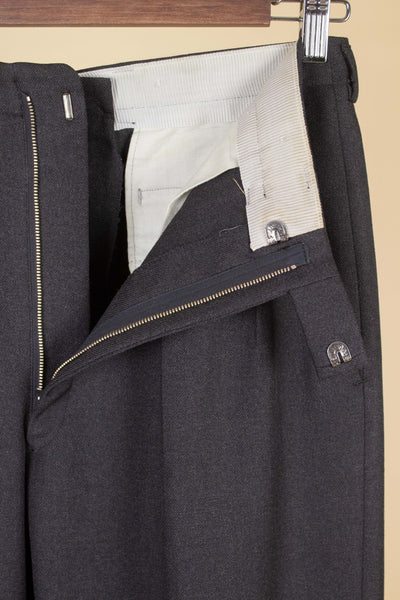 SWEDISH 1950S/1960 DARK GREY TROUSERS. SIZE CA EU 44-46