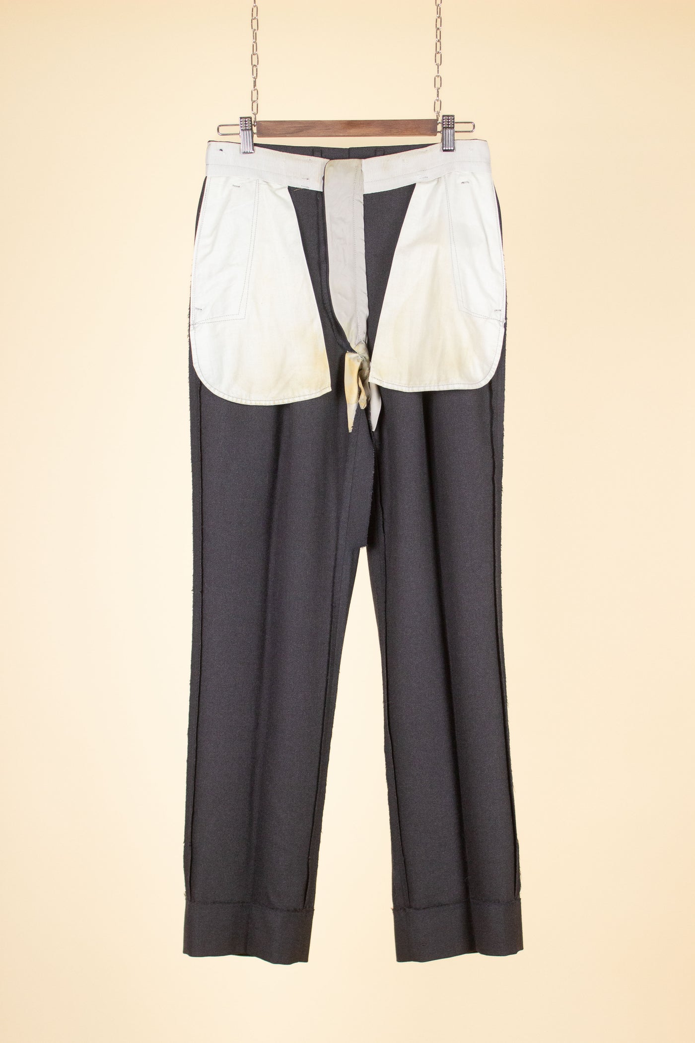 SWEDISH 1950S/1960 DARK GREY TROUSERS. SIZE CA EU 44-46