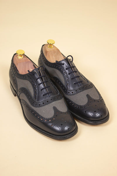 BRITISH TWO TONE DARK BLUE PERFORATED OXFORD SHOES BY CHURCH´S. SIZE CA EU 43 (US 10/UK 9.5)