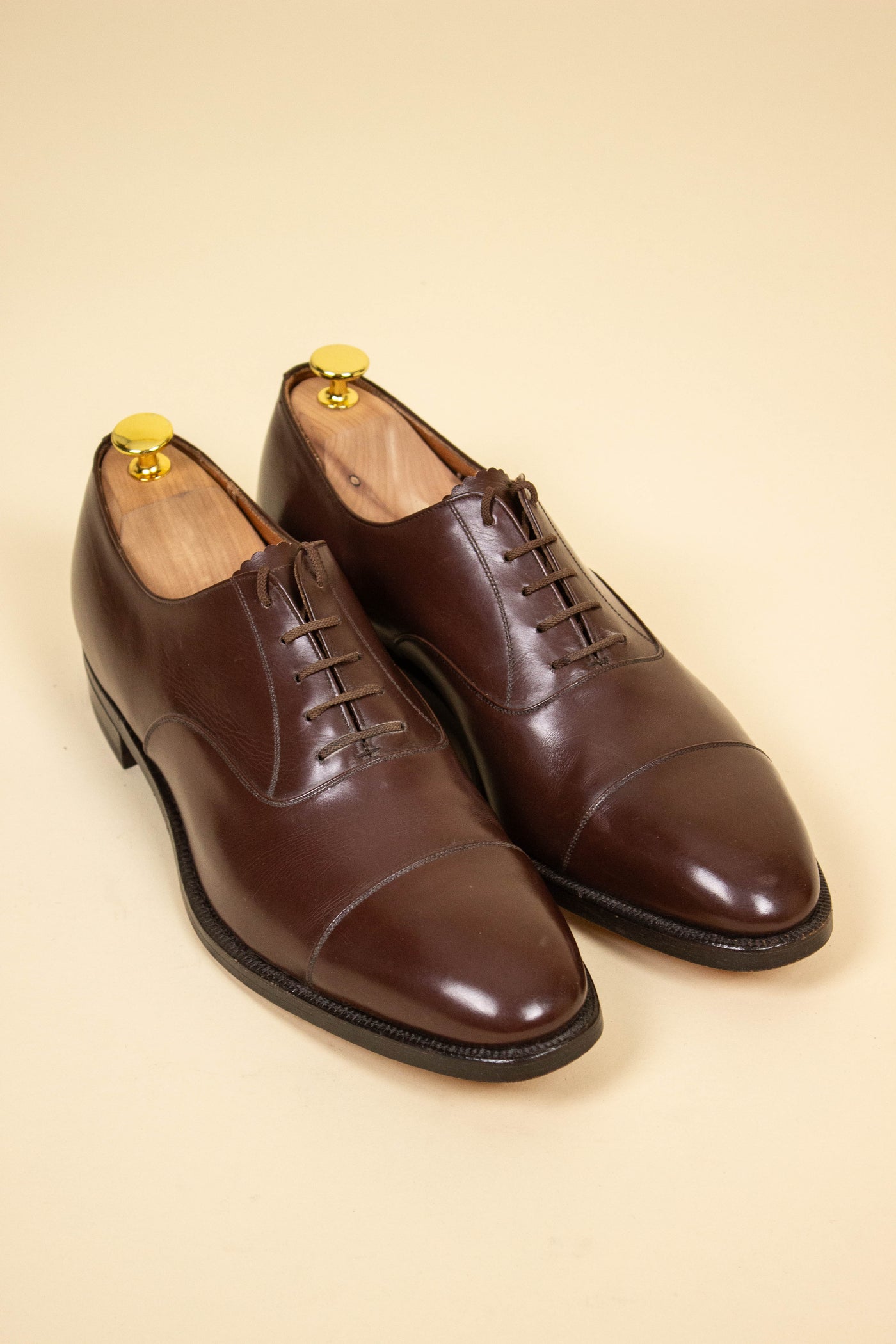 SWEDISH DEADSTOCK 1950S BROWN OXFORD SHOES BY ENGELBREKT. SIZE EU 45 (US 12/UK 11.5)