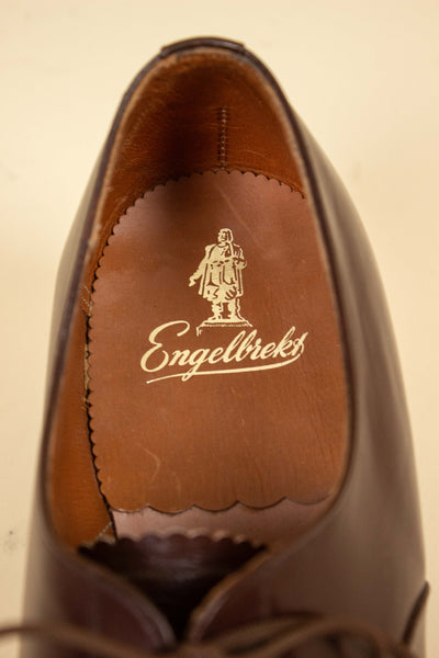 SWEDISH DEADSTOCK 1950S BROWN OXFORD SHOES BY ENGELBREKT. SIZE EU 45 (US 12/UK 11.5)