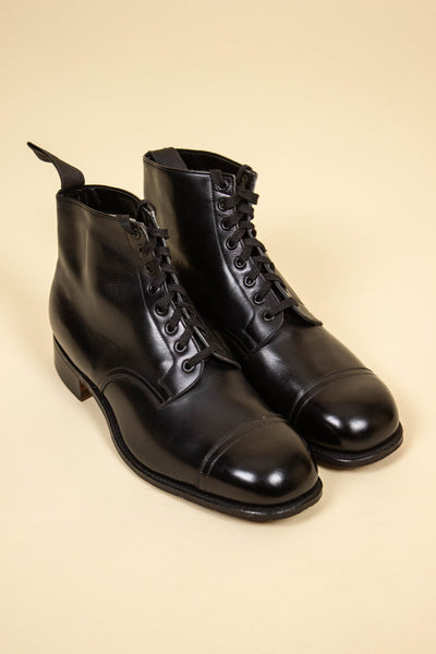 SWEDISH DEADSTOCK 1940S BLACK BOOTS BY RAMLÖSA SKOFABRIK. SIZE EU 43 (US 10/UK 10.5)