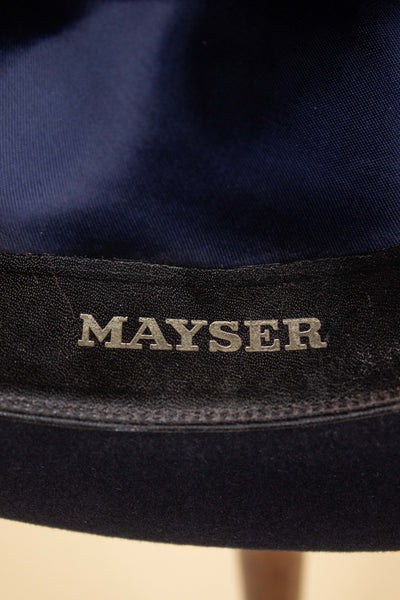 1960S/1970S GERMAN DARK BLUE FELT HAT FROM MAYSER. SIZE 59,5